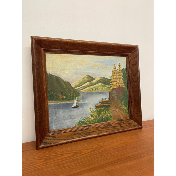 Vintage Original Framed and Signed Lakeside Landscape Artwork