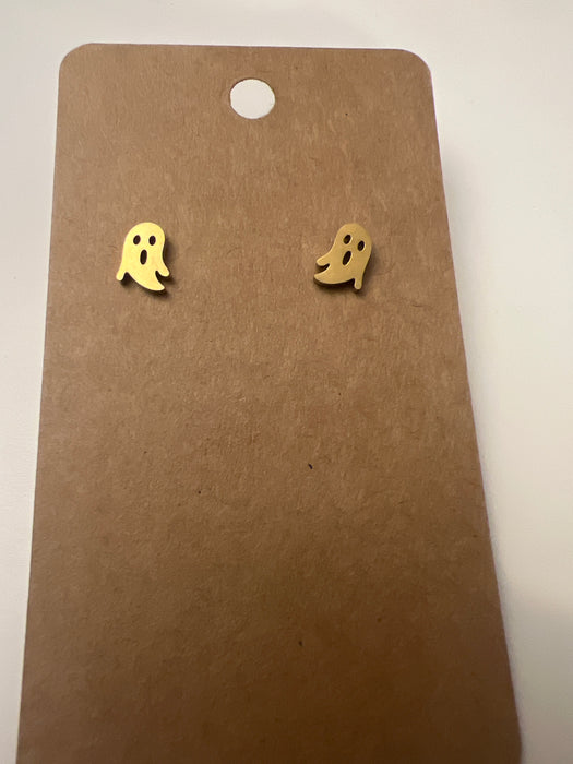 Ghostie Gothic Ladies Gold Color V2 Earrings Jewelry for All Seasons