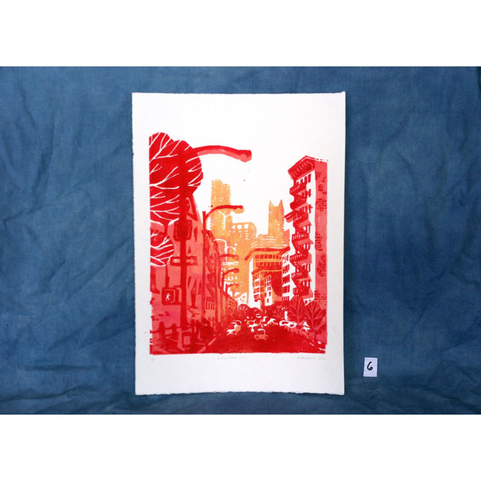 Centre St - two color block print