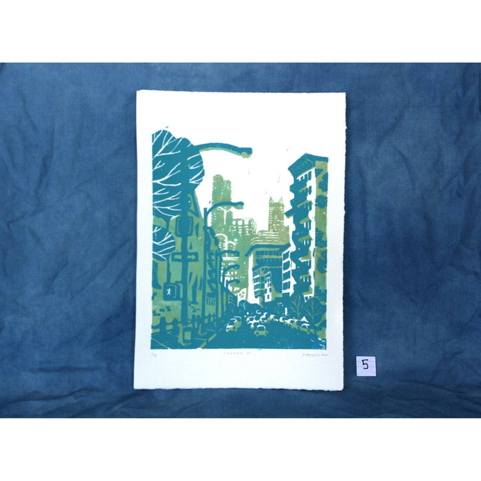 Centre St - two color block print