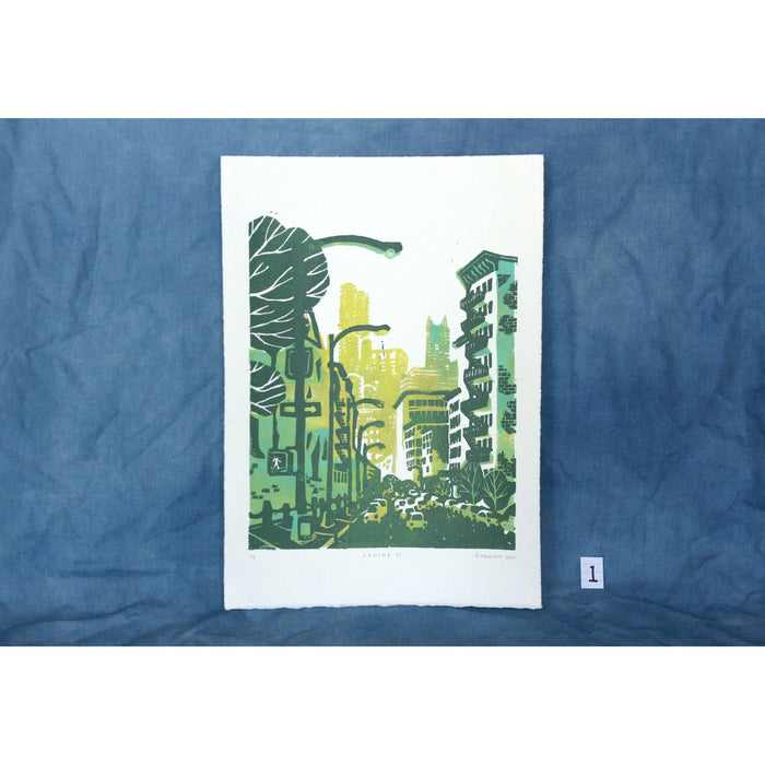 Centre St - two color block print