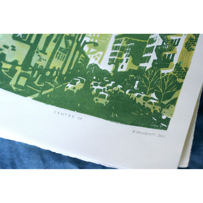 Centre St - two color block print