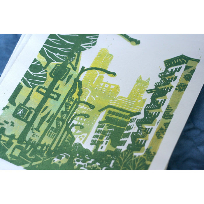 Centre St - two color block print