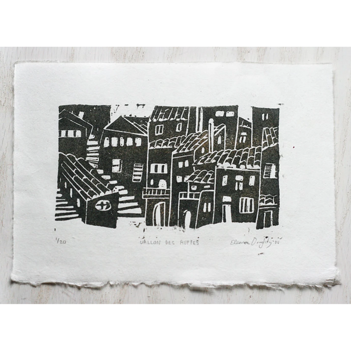 Vallon des Auffes - linocut print