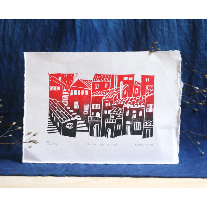 Vallon des Auffes - linocut print