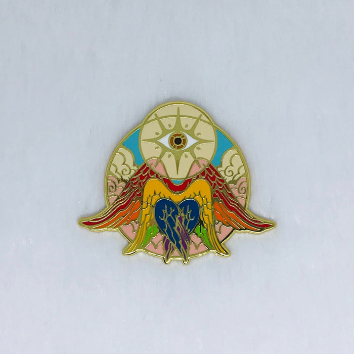 Rainbow/Progress Pride Angel Pin