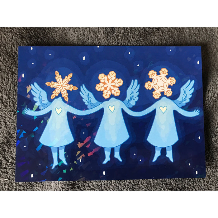 Snowflake Angels - Holographic 5 x 7 Art Print