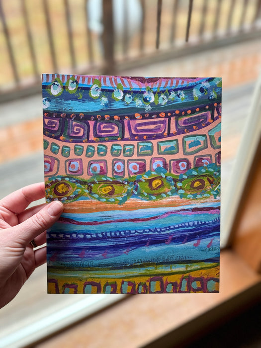 Forward and Backwards - Colorful Small Art - Limited Edition Fine Art Print for Home Decor