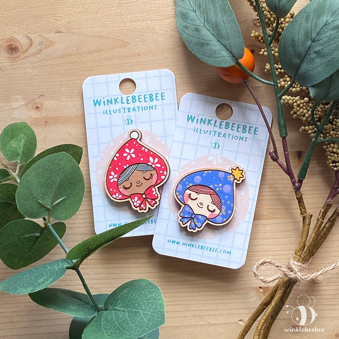 Little Witch - Laser Engraved Wood Pin