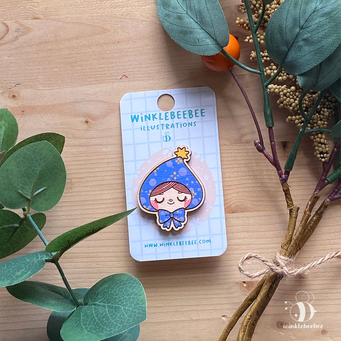 Little Witch - Laser Engraved Wood Pin