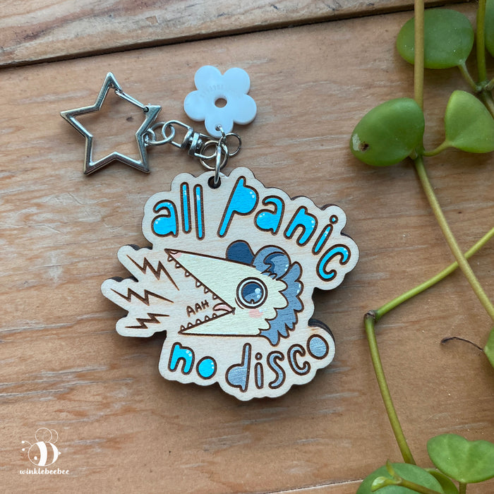 All Panic, No Disco - Laser Engraved Keychain