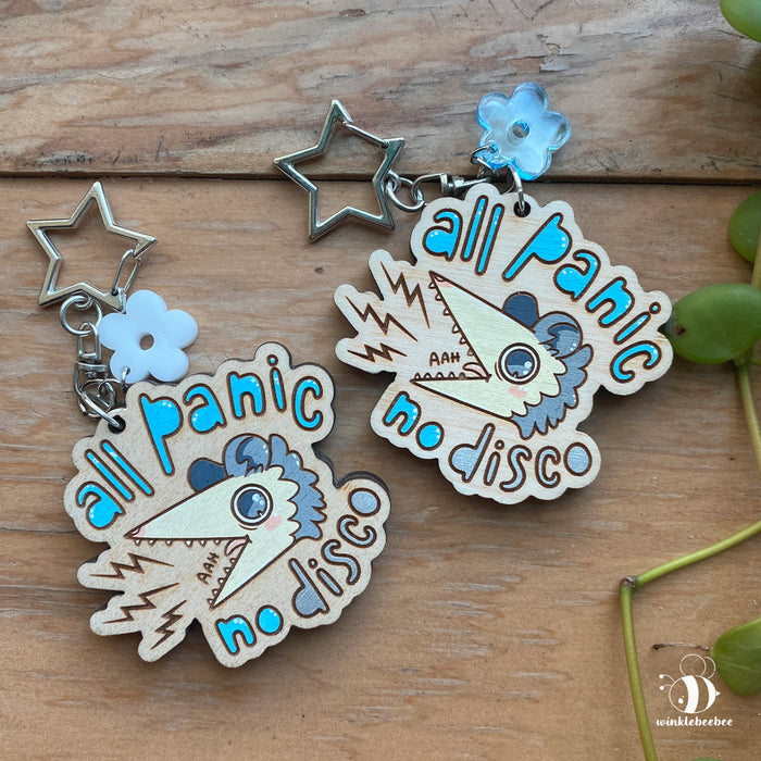 All Panic, No Disco - Laser Engraved Keychain