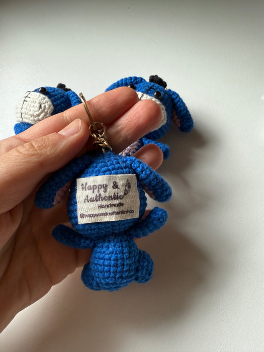 Eeyore keychain,crochet eeyore keychain,amigurumi keyring