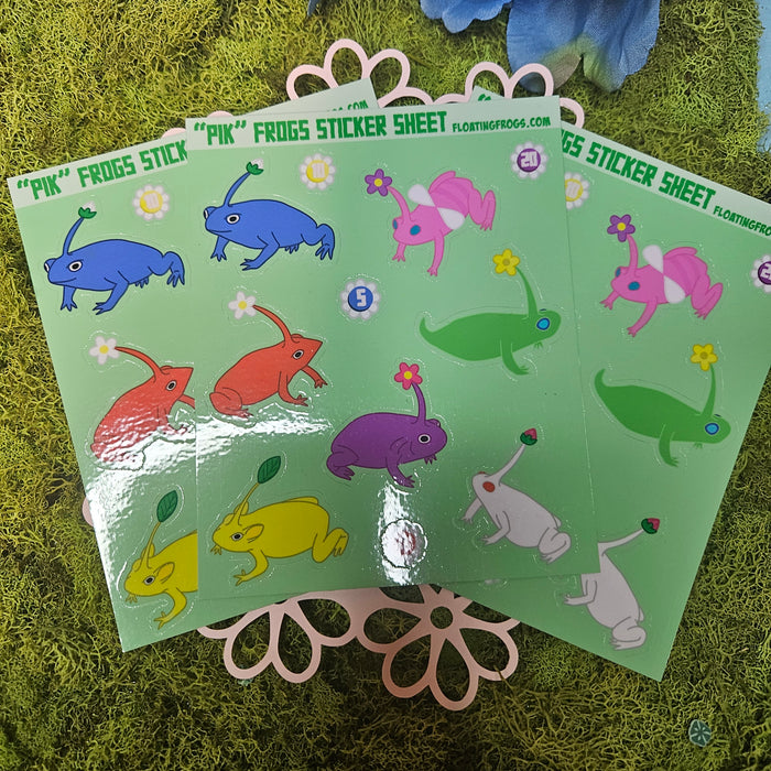 Pik Frogs Vinyl Sticker Sheet