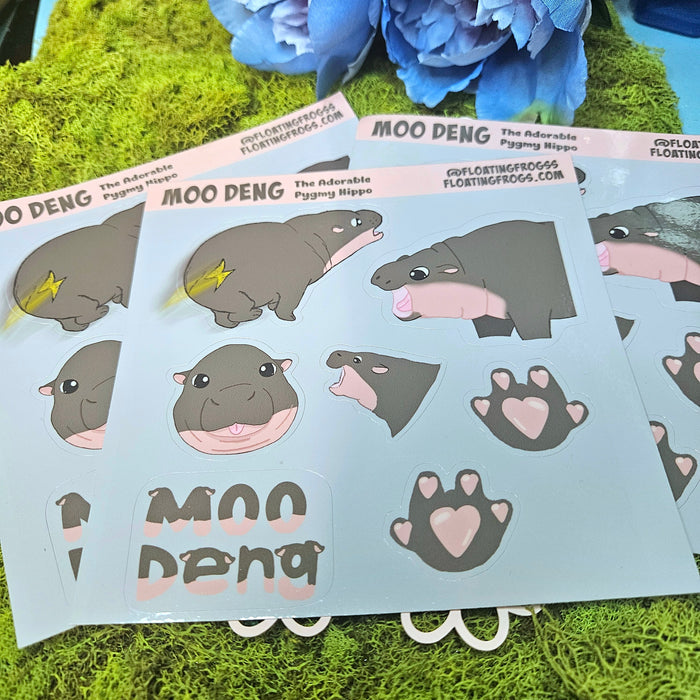 Pygmy Hippo Vinyl Sticker Sheet