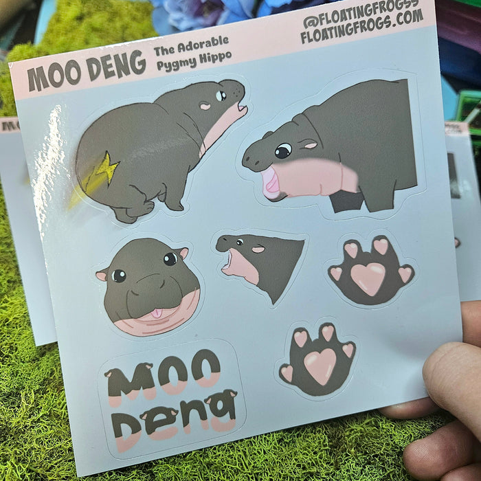 Pygmy Hippo Vinyl Sticker Sheet
