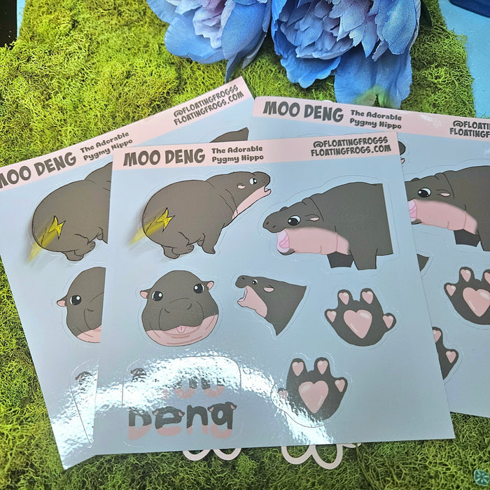 Pygmy Hippo Vinyl Sticker Sheet