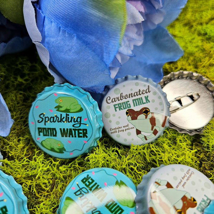 Froggy Drink Bottle Cap Buttons