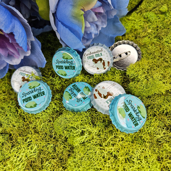 Froggy Drink Bottle Cap Buttons
