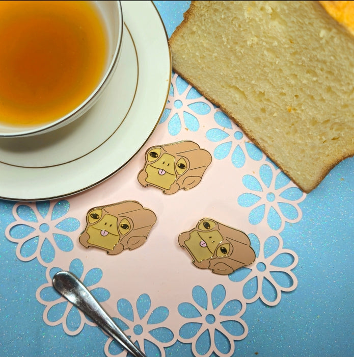 Milk Bread Frog Enamel Pin