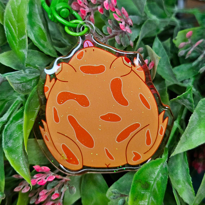 Orange Pacman Acrylic Keychain