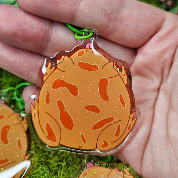 Orange Pacman Acrylic Keychain