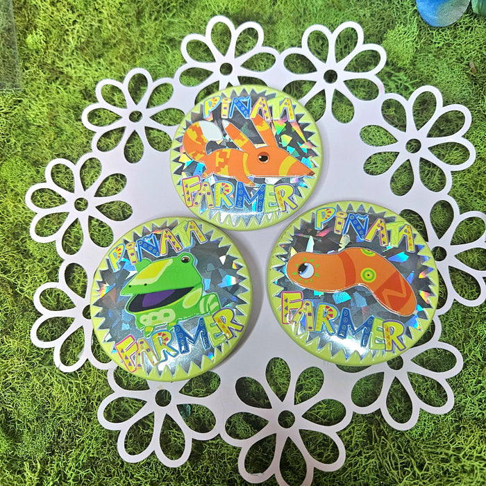 Pinata Farmer Embossed Button