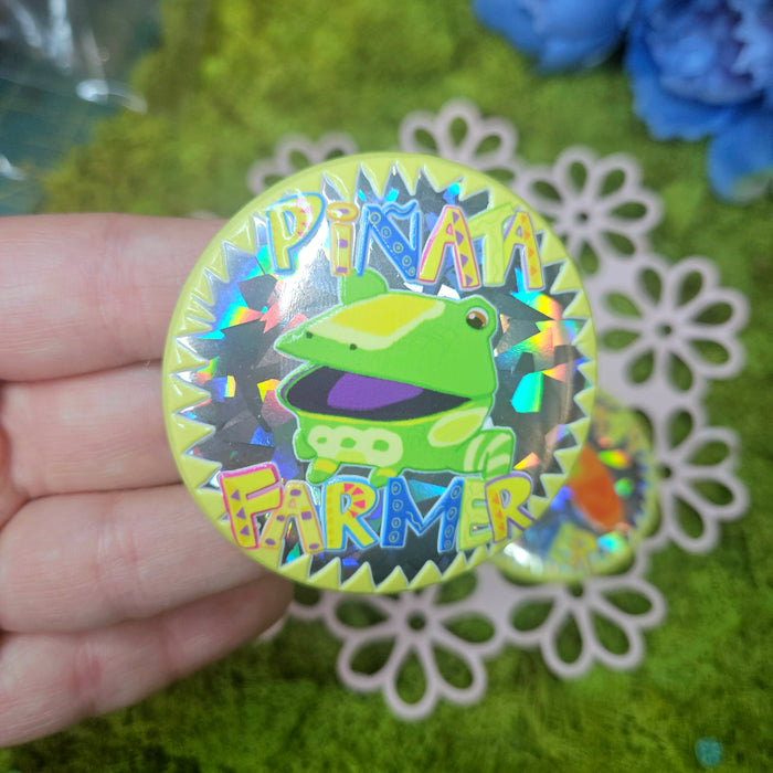 Pinata Farmer Embossed Button