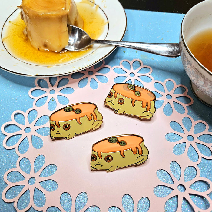Flan Frog Enamel Pin