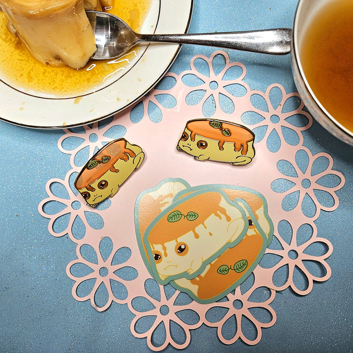Flan Frog Enamel Pin