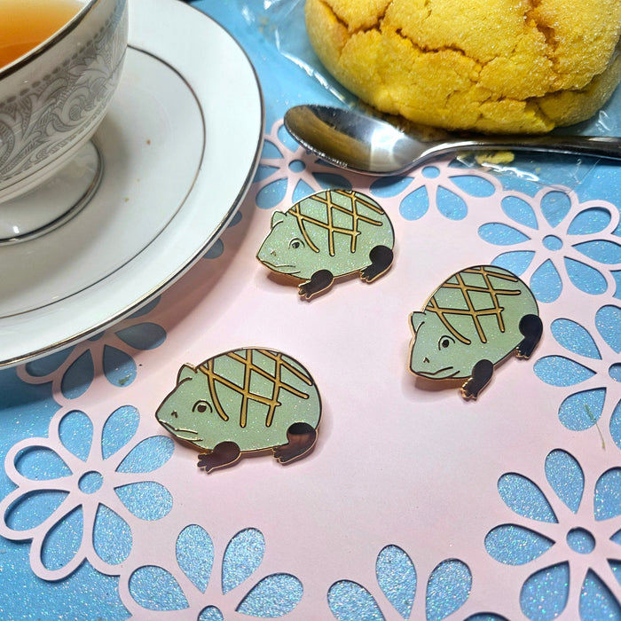Melon Pan Frog Enamel Pin