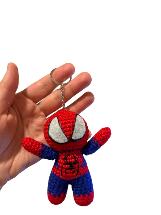 Spiderman keychain, crochet spiderman, gift for spiderman lovers