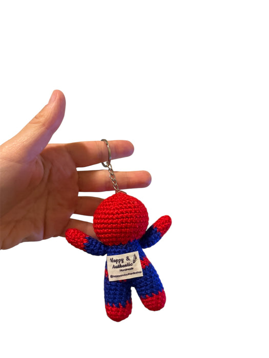 Spiderman keychain, crochet spiderman, gift for spiderman lovers
