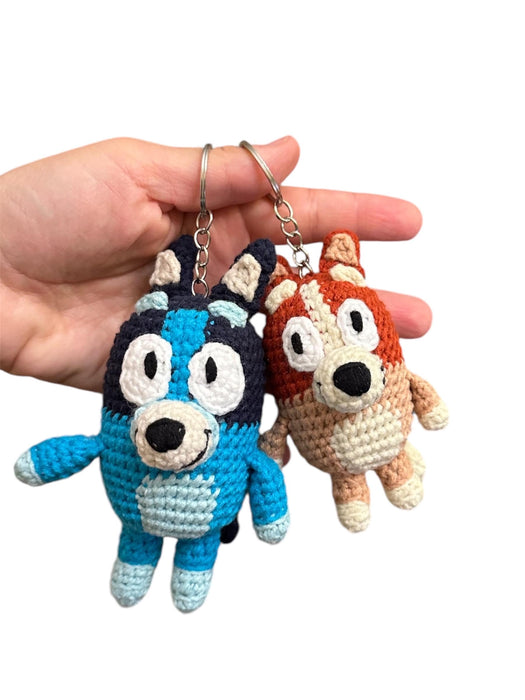 Bingo keychain, crochet bingo, bluey and bingo