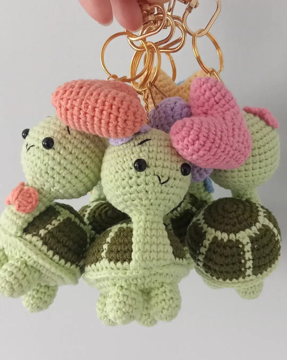 Turtle keychain, turtle bag charm, crochet gift, amigurumi