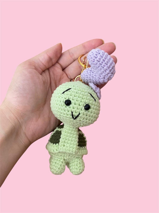 Turtle keychain, turtle bag charm, crochet gift, amigurumi