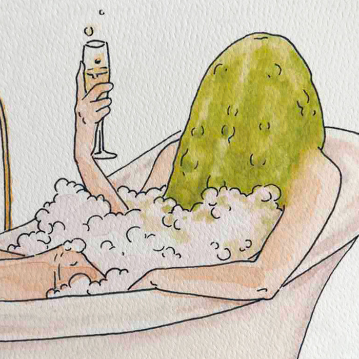 Pickled - Pickle in Bathtub Art Print