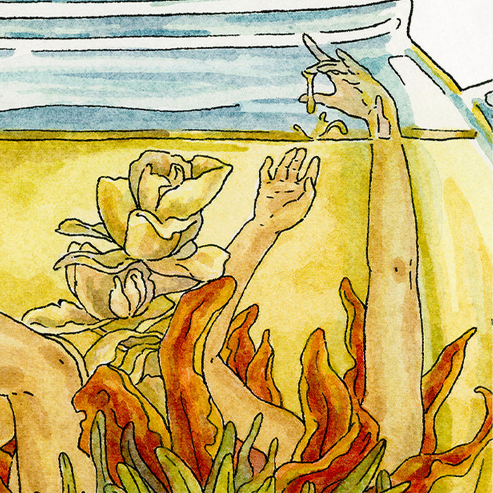 Let Me Steep & Watch Me Bloom -Teapot Art Print