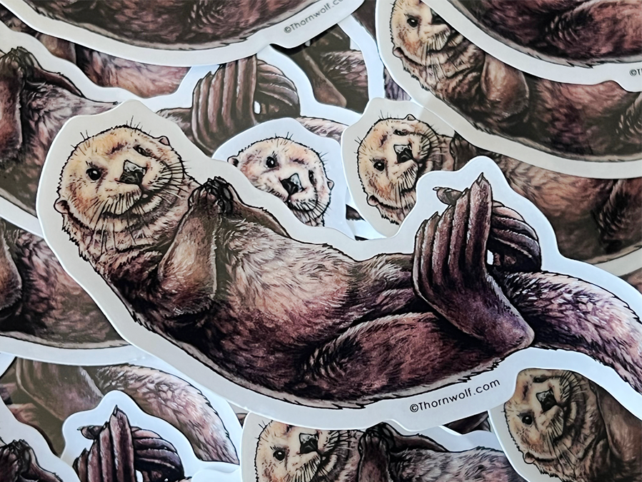Sea Otter Clear Vinyl Sticker