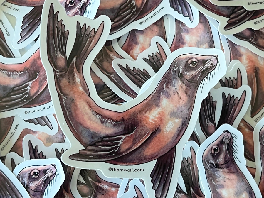 Sea Lion Clear Vinyl Sticker