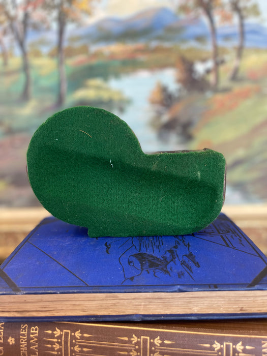 1930s Style Art Deco Machine Age Copper Toned and possibly Bakelite Double Ashtray with Streamlined Ribbed Design