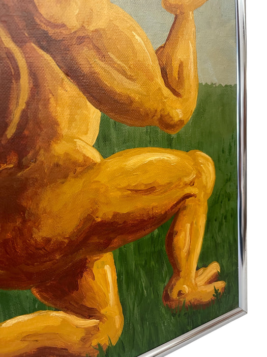 1994 Surrealist Figurative Painting of Muscular Character by H. Hordovan