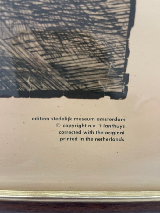 Framed Vincent van Gogh "The Road with Poplars" Pencil and Ink Reproduction, 1885, Edition Stedelijk Museum Amsterdam