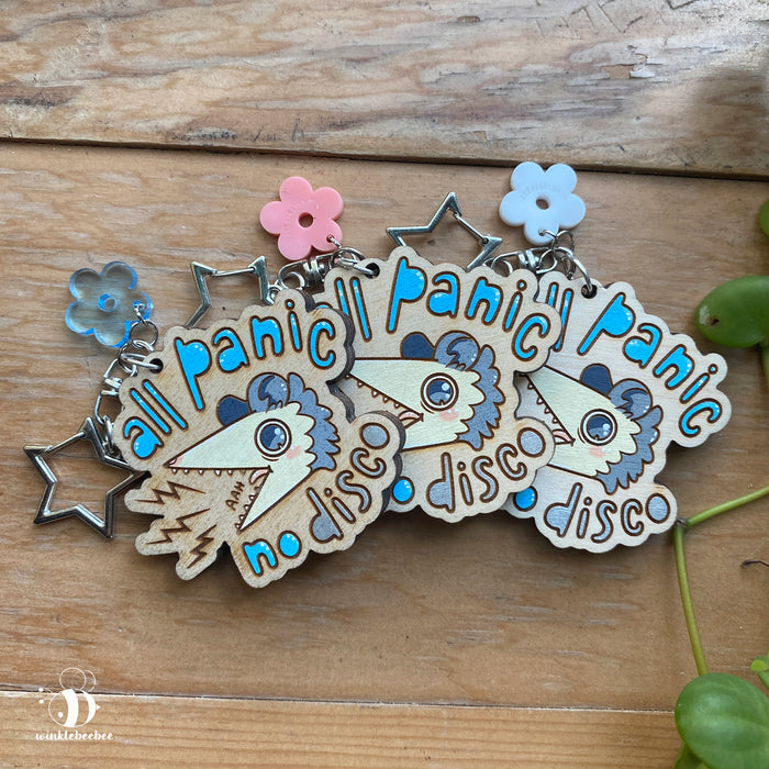 All Panic, No Disco - Laser Engraved Keychain