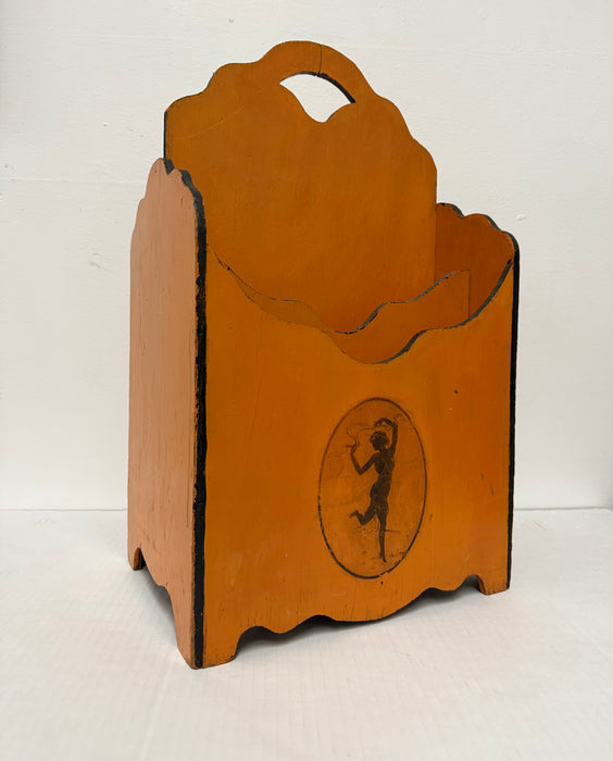 Aged Vintage Magazine Holder with Greek inspired Motif
