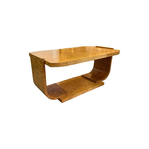 Antique 1920s Art Deco Book Matched Burl Maple Coffee Table Stand