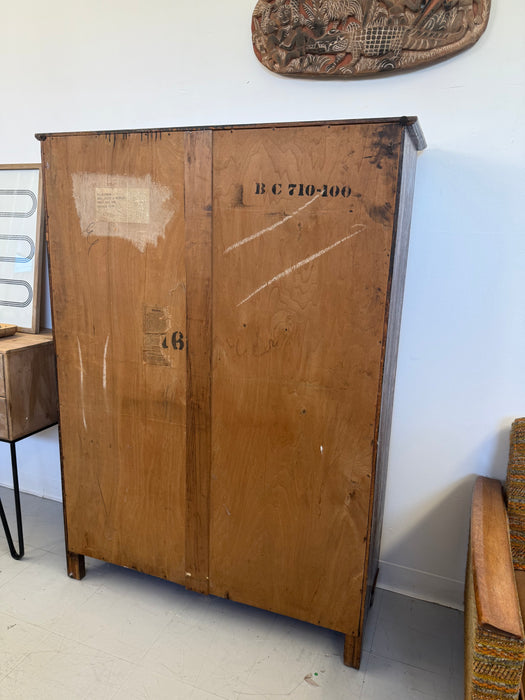 Antique Arts and Crafts Oak 5-Shelf Bookcase with Stained Glass Doors (Available by Online Purchase Only)