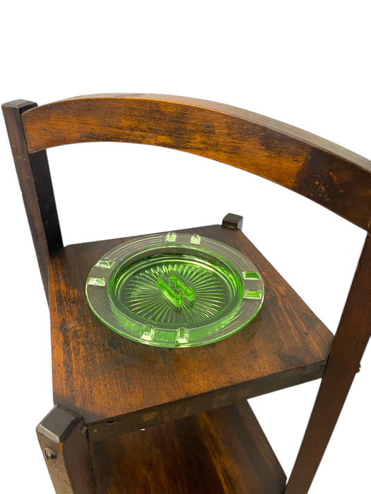 Antique Arts and Crafts Two Tiered Ashtray Smokers Accent Table