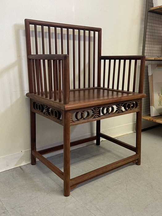 Antique Official’s Arm Chair Wooden Huanghuali Style Spindle Back.