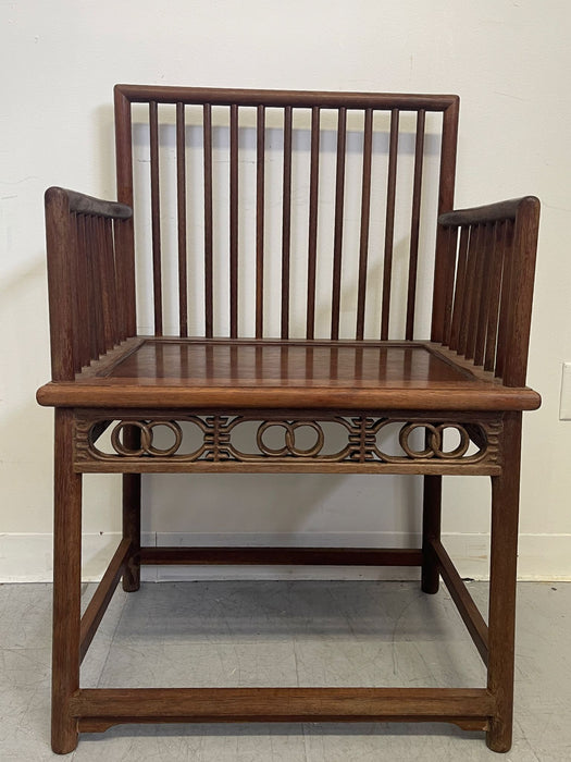 Antique Official’s Arm Chair Wooden Huanghuali Style Spindle Back.